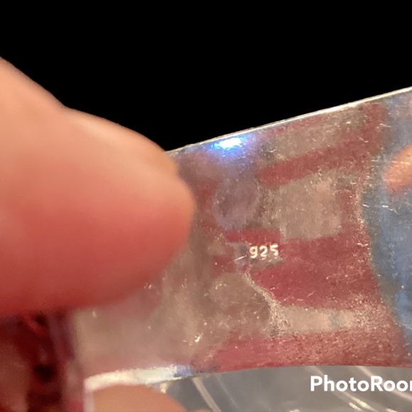 Silver with Turquoise gem Cuff bracelet - Picture 4 of 9